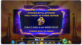 Ankh of Anubis Awakening Free Spins